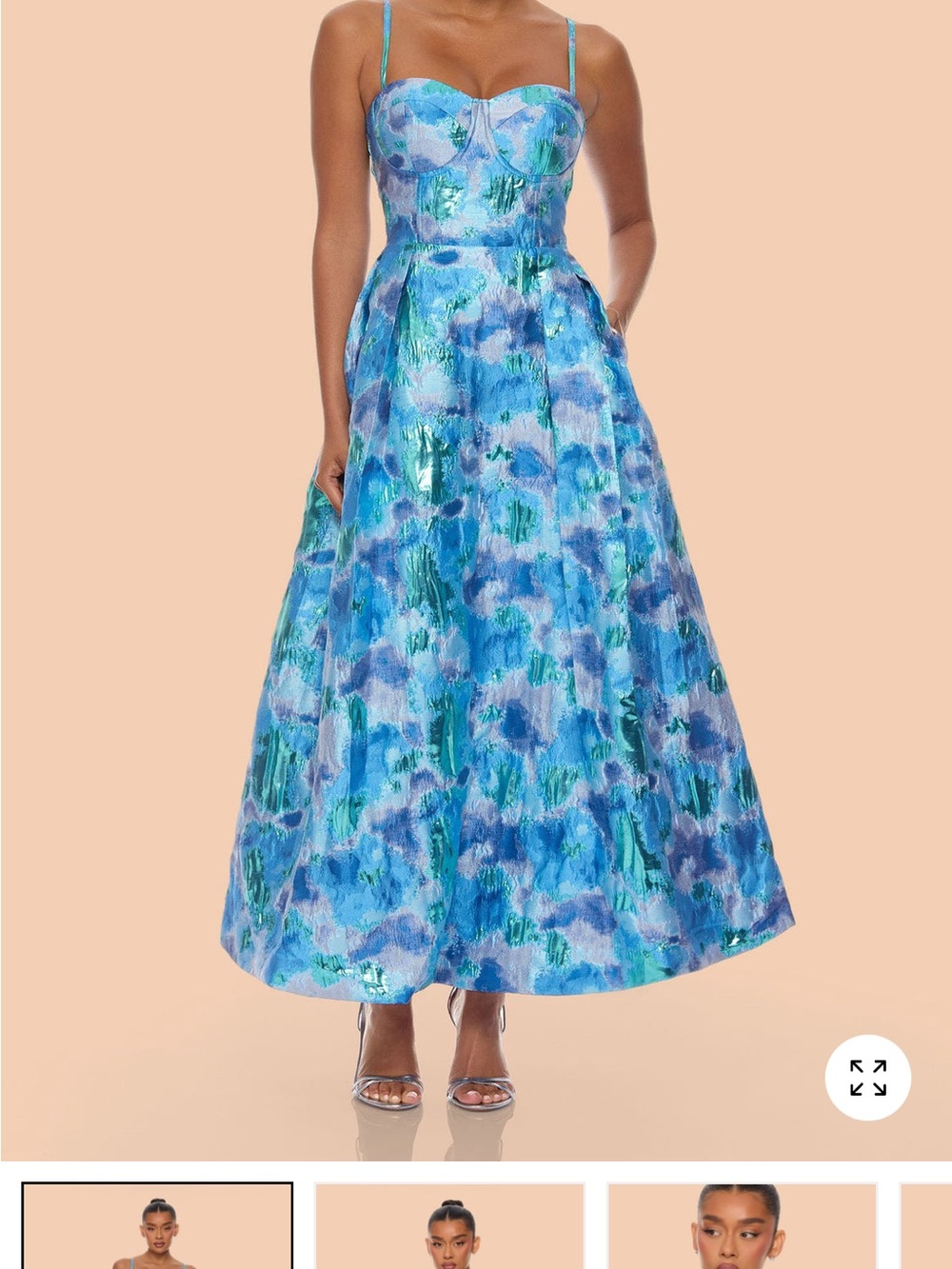 Fashion Nova Blue Floral Maxi Dress